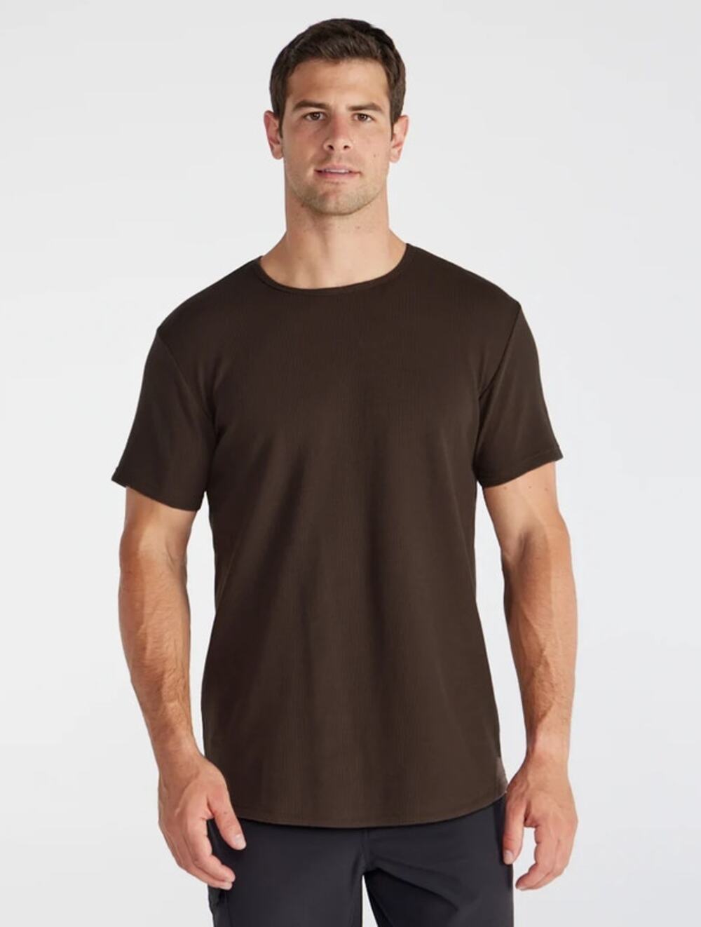 BYLT Basics Drop Cut T-Shirt Brown Textured Crew Neck Men’s 2XL Short Sleeve
